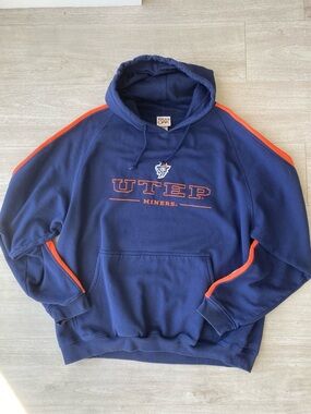 UTEP Miners Hoodie Sweatshirt Men’s 2XL Red Oak Sportswear Navy Orange EUC VTG